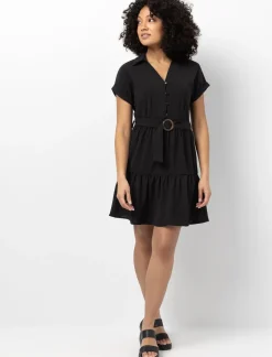 V-neck Dress with Belt