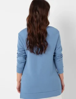 V-Neck Sweater with Side Slits