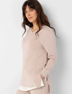 V-Neck Sweater with Side Slits