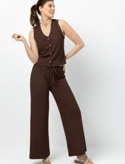 Wide Leg Pants with Elastic Waist