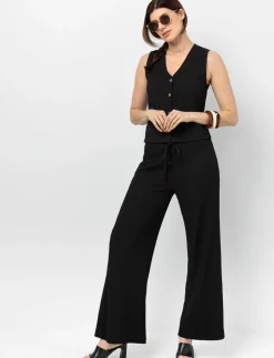 Wide Leg Pants with Elastic Waist