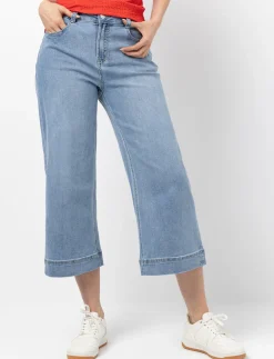 Wide-leg Denim Capris