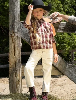 Wide-leg Denim Pants - Little Girl