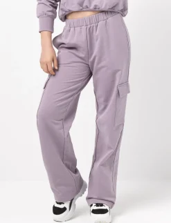 Wide-leg Fleece Cargo Pants