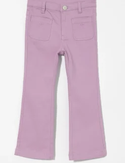 Wide-leg Jeans with Bow Embroidery - Little Girl