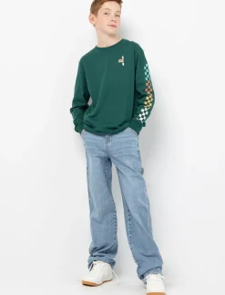 Wide-leg Jeans with Elastic Waistband