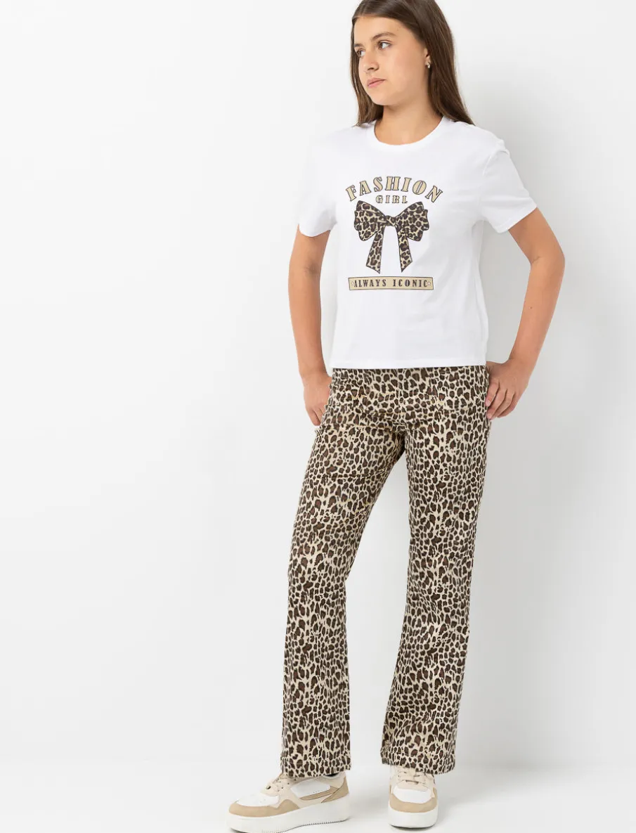 Wide-leg Leopard Print Pants