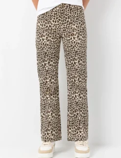 Wide-leg Leopard Print Pants