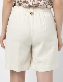 Wide-Leg Linen Bermuda Shorts