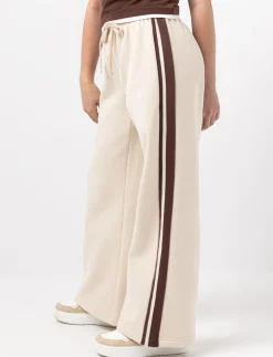 Wide-leg Pants with Contrast Stripes