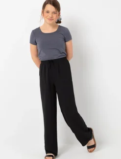 Wide-leg Pants with Elastic Waistband