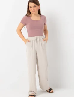 Wide-leg Pants with Elastic Waistband