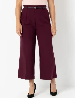 Wide-leg Pleated Pants with Belt