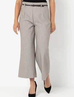 Wide-leg Pleated Pants with Belt