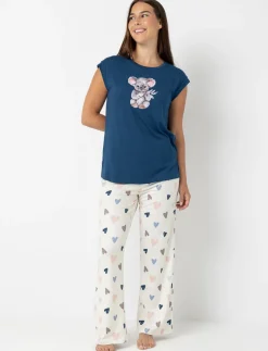 Wide-leg Printed PJ pants