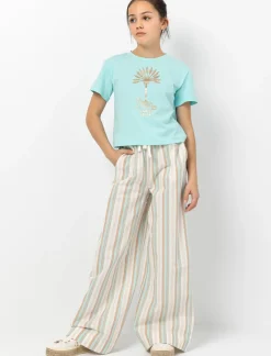 Wide-leg Striped Trousers