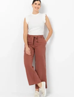 Wide-leg Trousers with Tie Waist