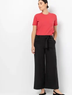Wide-leg Trousers with Tie Waist