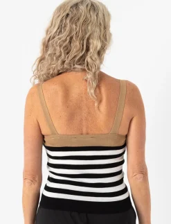 Wide-strap Striped Tank Top