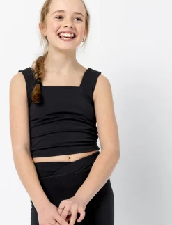 Wide-strapped sports tank top