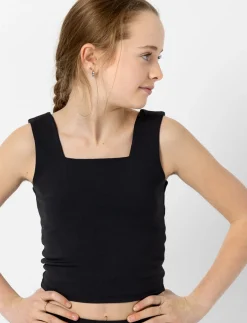 Wide-strapped sports tank top