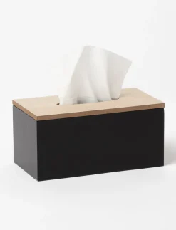 Wooden Two-toned Tissue Box
