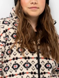 Zip-up Aztec Print Sherpa Jacket