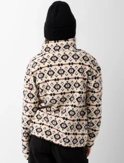 Zip-up Aztec Print Sherpa Jacket