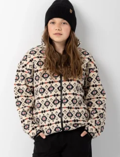Zip-up Aztec Print Sherpa Jacket
