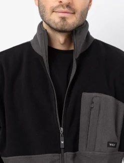 Zip-up Fleece Jacket with High Collar