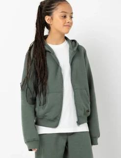 Zip-up Hoodie Cardigan with Kangaroo Pocket