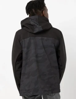 Zip-up Hoodie Jacket with Camouflage Print